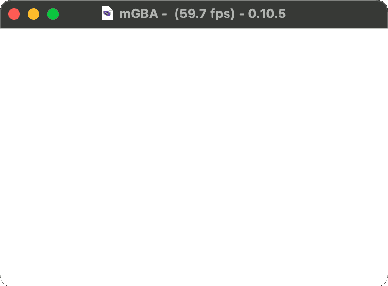 mGBA displaying a blank screen after successfully loading our ROM.