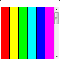 Screenshot of an application window with a broken titlebar, but working scrollbar.